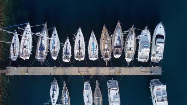 Bateaux Dans Une Marina Vue Haut Photographie Voyage — Video