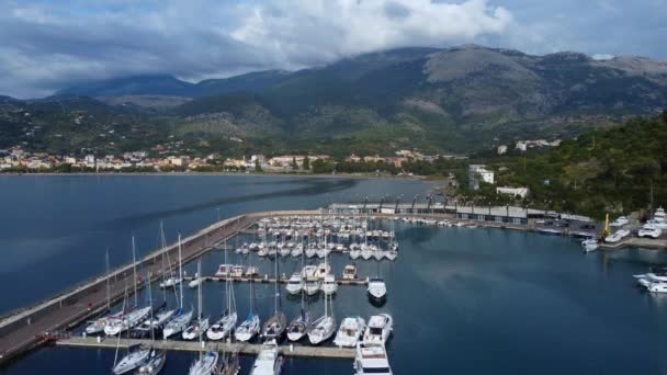 Marina Sapri Zachodnim Wybrzeżu Włoch Widok Powietrza Zdjęcia Wakacji — Wideo stockowe