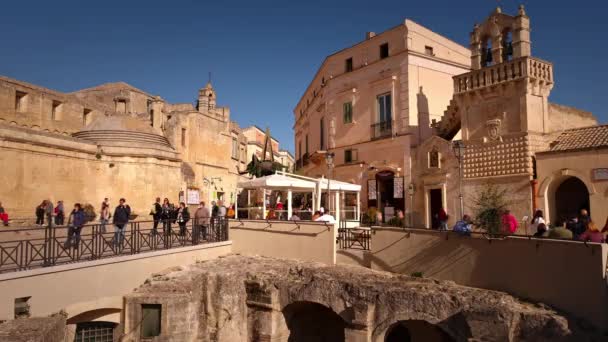 Matera Italya Daki Muhteşem Eski Kasabası Matera Talya Daki Güzel — Stok video