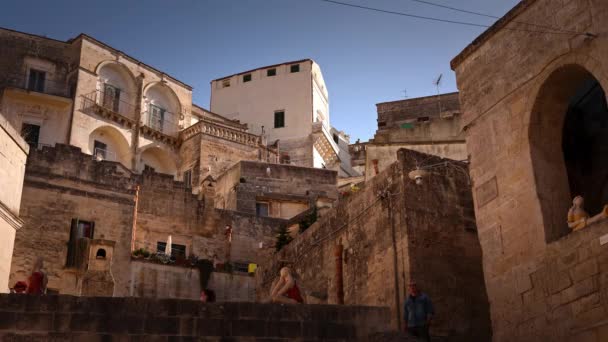 Matera Italya Daki Muhteşem Eski Kasabası Matera Talya Daki Güzel — Stok video
