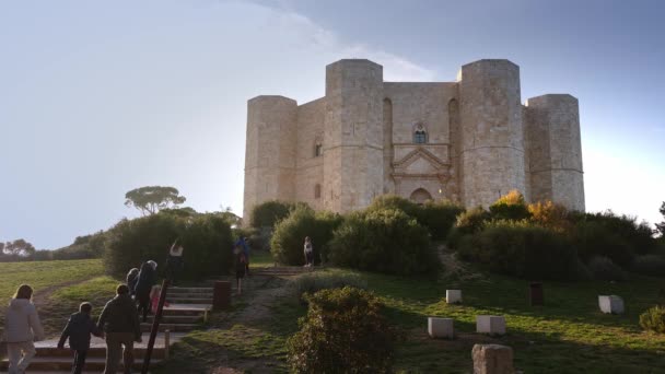 Castel Del Monte Apulia Italy Popular Landmark Tourist Attraction Bari — Stock Video
