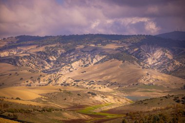 Güneşli bir günde İtalya 'da harika bir kırsal alan - seyahat fotoğrafçılığı