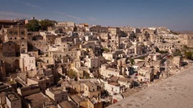 Matera 'nın İtalya' daki antik binaları - Avrupa 'nın kültür başkenti.