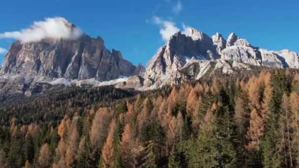 Dolomite Dağları Ndaki Şaşırtıcı Kış Manzarası Güney Tyrol Talya Seyahat — Stok video