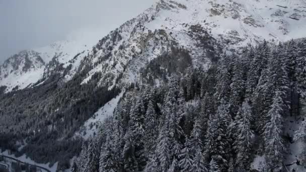 Maravilloso Paisaje Invernal Las Montañas Alpes Suizos Fotografía Viaje — Vídeos de Stock