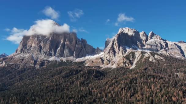 Schneebedeckte Berge Den Dolomiten Italien Reisefotos — Stockvideo