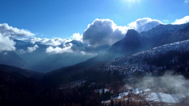Dolomitlerdeki Muhteşem Kış Manzarası Güney Tyrol Talyan Alpleri Seyahat Fotoğrafçılığı — Stok video
