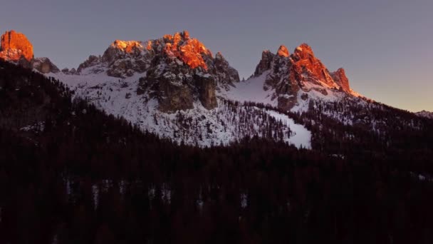 Schöner Sonnenuntergang Über Den Dolomiten Italien Die Italienischen Alpen Südtirol — Stockvideo