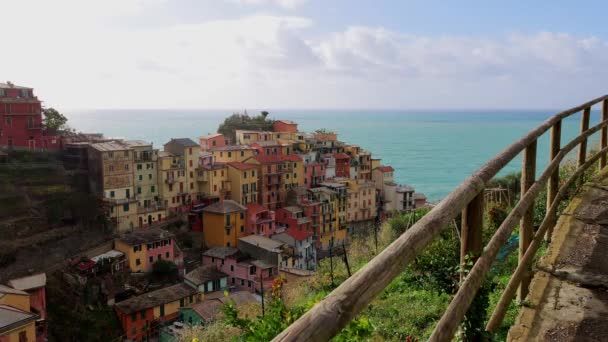 Amazing Cinque Terre Сайті Італійського Узбережжя — стокове відео