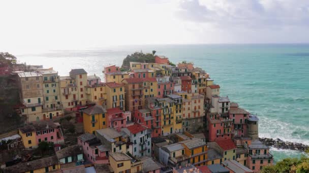 Amazing Cinque Terre Sulla Costa Italiana Cinque Terre Italia Novembre — Video Stock