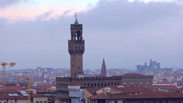 Vecchio Palace Městě Florencie Itálii Toskánsko Cestovní Fotografie — Stock video