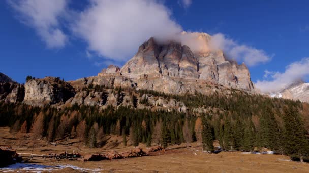 Verbazingwekkende Bergen Van Dolomieten Italië Een Unseco World Heritage Site — Stockvideo