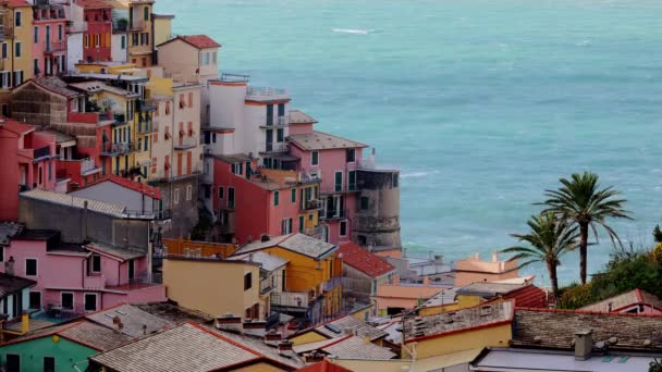 Verbazingwekkende Cinque Terre Aan Italiaanse Kust Reizen — Stockvideo