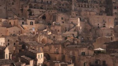 İtalya 'nın en güzel şehirlerinden biri olan Matera - MATERA, İtalya - 31 Ekim 2021