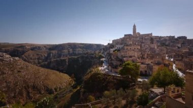 Matera İtalya 'nın Tarihi Şehir Merkezi - Unesco Dünya Mirası Alanı - MATERA, İtalya - 31 Ekim 2021