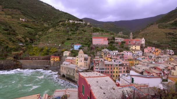 Cinque Terre Incrível Costa Italiana Viagens — Vídeo de Stock