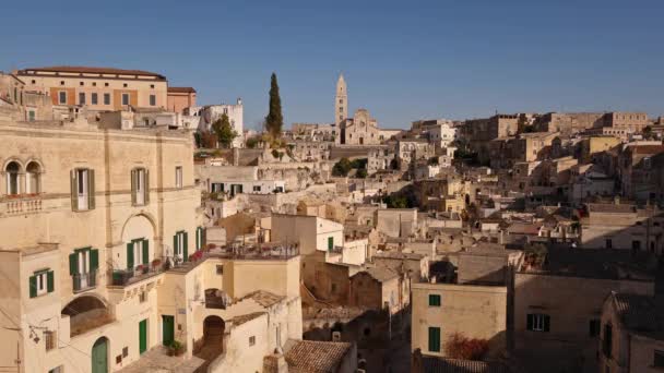 Amazing Matera Popular Casco Antiguo Italia Hito Famoso Matera Italia — Vídeo de stock