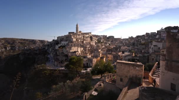 Matera European Cultural Capital City Italy Famous World Heritage Site — Stock Video
