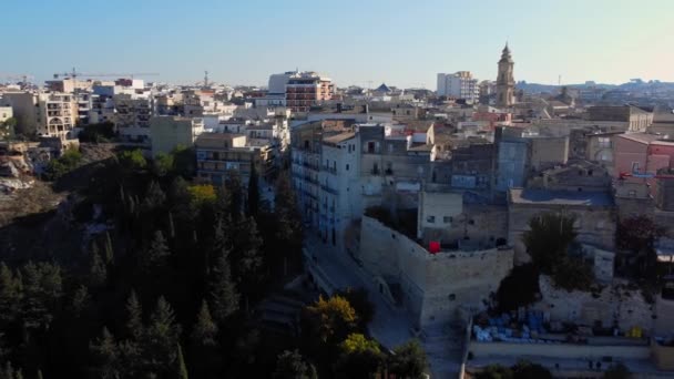 Gravina Puglia Starożytna Wioska Włoszech Zdjęcia Powietrza — Wideo stockowe