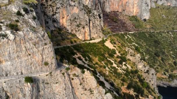 サプリ サレルノ地域のイタリア西海岸の素晴らしい風景 航空写真 観光情報 — ストック動画