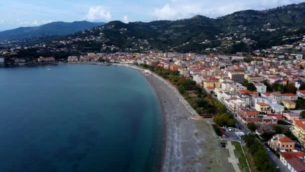 Όμορφη Δυτική Ακτή Της Ιταλίας Από Ψηλά Sapri Στην Επαρχία — Αρχείο Βίντεο