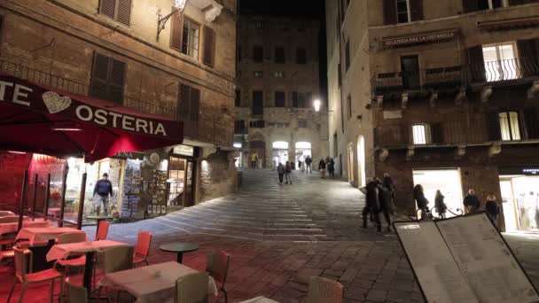 Πόλη Της Σιένα Ιταλία Νύχτα Tuscany Italy Νοεμβρίου 2021 Βίντεο — Αρχείο Βίντεο