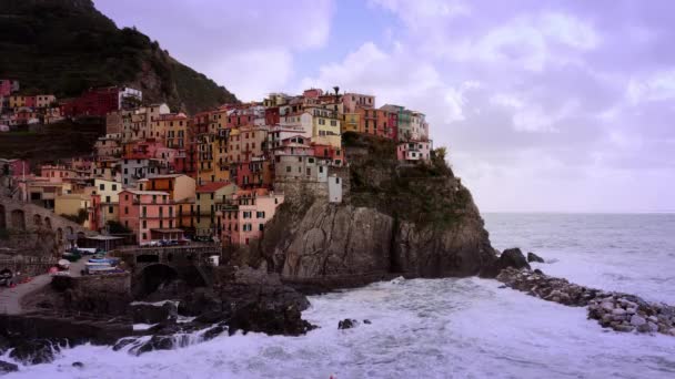 Incredibile Cinque Terre Sulla Costa Italiana Fotografia Viaggio — Video Stock