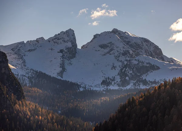 Dolomite Dağları Ndaki Şaşırtıcı Kış Manzarası Güney Tyrol Talya Seyahat — Stok fotoğraf