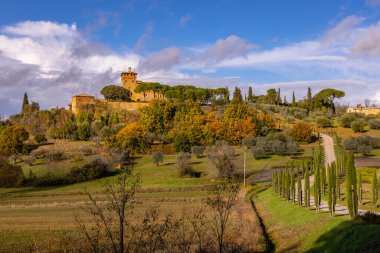 Toskana İtalya 'da güzel bir kır evi - TUSCANY, İTALYA - 25 Kasım 2021 - Editör Fotoğrafçılık