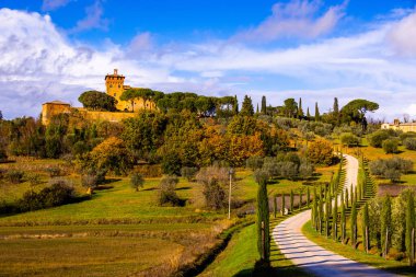 Palazzo Massaini - Toskana 'da ünlü bir kır evi - TUSCANY, İtalya - 25 Kasım 2021 - Editör Fotoğrafçılık