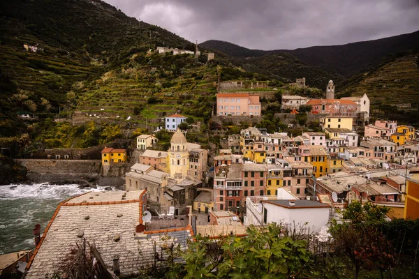 Aldeia Vernazza Cinque Terre Costa Oeste Itália Viagens — Fotografia de Stock