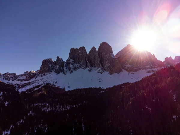 Increíble Paisaje Invernal Las Montañas Dolomitas Tirol Del Sur Italia —  Fotos de Stock