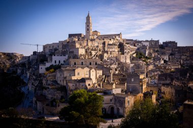 Amazing Matera Old Town - İtalya 'da tarihi bir Unesco Dünya Mirası Alanı - MATERA, İtalya - 30 Ekim 2021