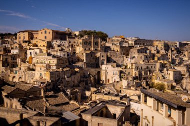 Matera 'nın İtalya' daki antik binaları - Avrupa 'nın kültür başkenti - seyahat fotoğrafçılığı