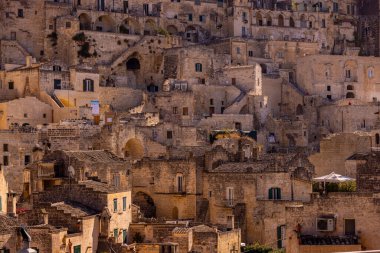 Matera 'nın ünlü Sassi' si - İtalya 'daki bir Unesco Dünya Mirası Sitesi - seyahat fotoğrafçılığı