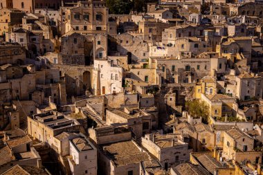 Matera 'nın ünlü Sassi' si - İtalya 'daki bir Unesco Dünya Mirası Sitesi - seyahat fotoğrafçılığı