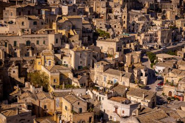 Matera 'nın Meşhur Sassi' si - İtalya 'daki Unesco Dünya Mirası Alanı - MATERA, İtalya - 30 Ekim 2021