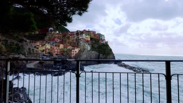 Дивовижний Cinque Terre Італійському Узбережжі Cinque Terre Italy November 2021 — стокове відео