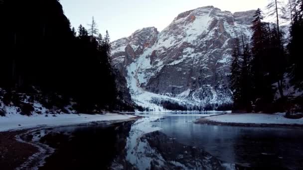 Paisagem Inverno Incrível Nas Montanhas Dolomitas Tirol Sul Itália Viagens — Vídeo de Stock