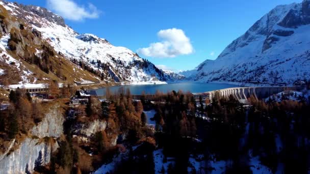 Niesamowity Zimowy Krajobraz Górach Dolomitów Południowy Tyrol Włochy Podróże — Wideo stockowe