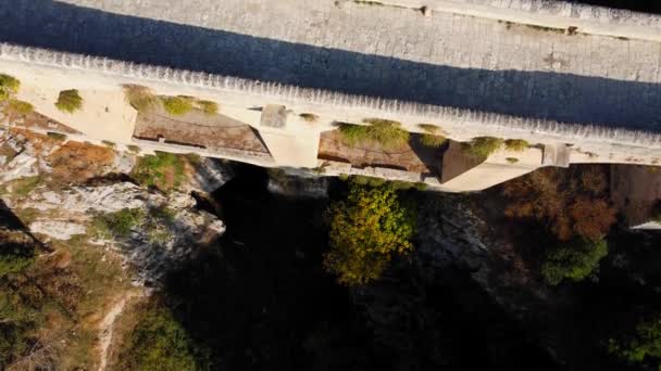 Aqueduct Gravina Puglia Famous Landmark Filming Location Italy Aerial View — Stock Video