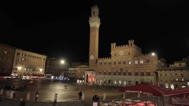 Stad Siena Italië Nachts Tuscany Italië November 2021 Videoclip — Stockvideo