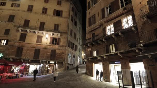 Ciudad Siena Italia Por Noche Tuscany Italia Noviembre 2021 Video — Vídeos de Stock