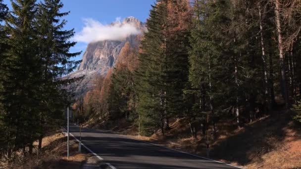 Talyan Alplerindeki Dolomitler Bir Unesco Dünya Mirası Sitesi Seyahat Fotoğrafçılığı — Stok video
