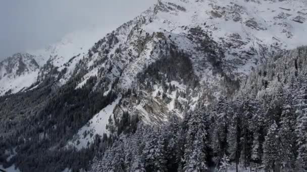 Maravilloso Paisaje Invernal Las Montañas Alpes Suizos Fotografía Viaje — Vídeos de Stock