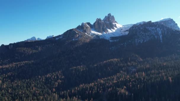 Paisagem Inverno Incrível Nas Montanhas Dolomitas Tirol Sul Itália Viagens — Vídeo de Stock