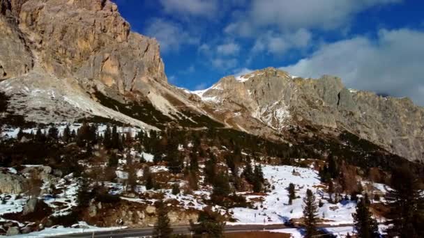 Olaszország Felülről Dolomitok Dél Tirol Télen Utazási Fotózás — Stock videók