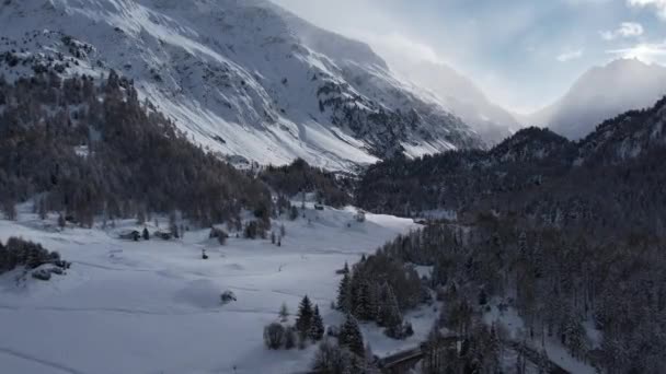 Дивовижний Зимовий Краєвид Гір Швейцарські Альпи Подорожні Фотографії — стокове відео