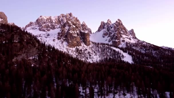 Smuk Solnedgang Dolomitterne Italien Italienske Alper Sydtyrol Rejsebilleder – Stock-video