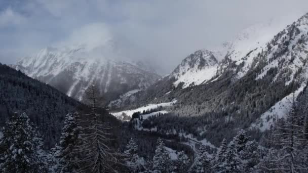 Maravilloso Paisaje Invernal Las Montañas Alpes Suizos Fotografía Viaje — Vídeos de Stock